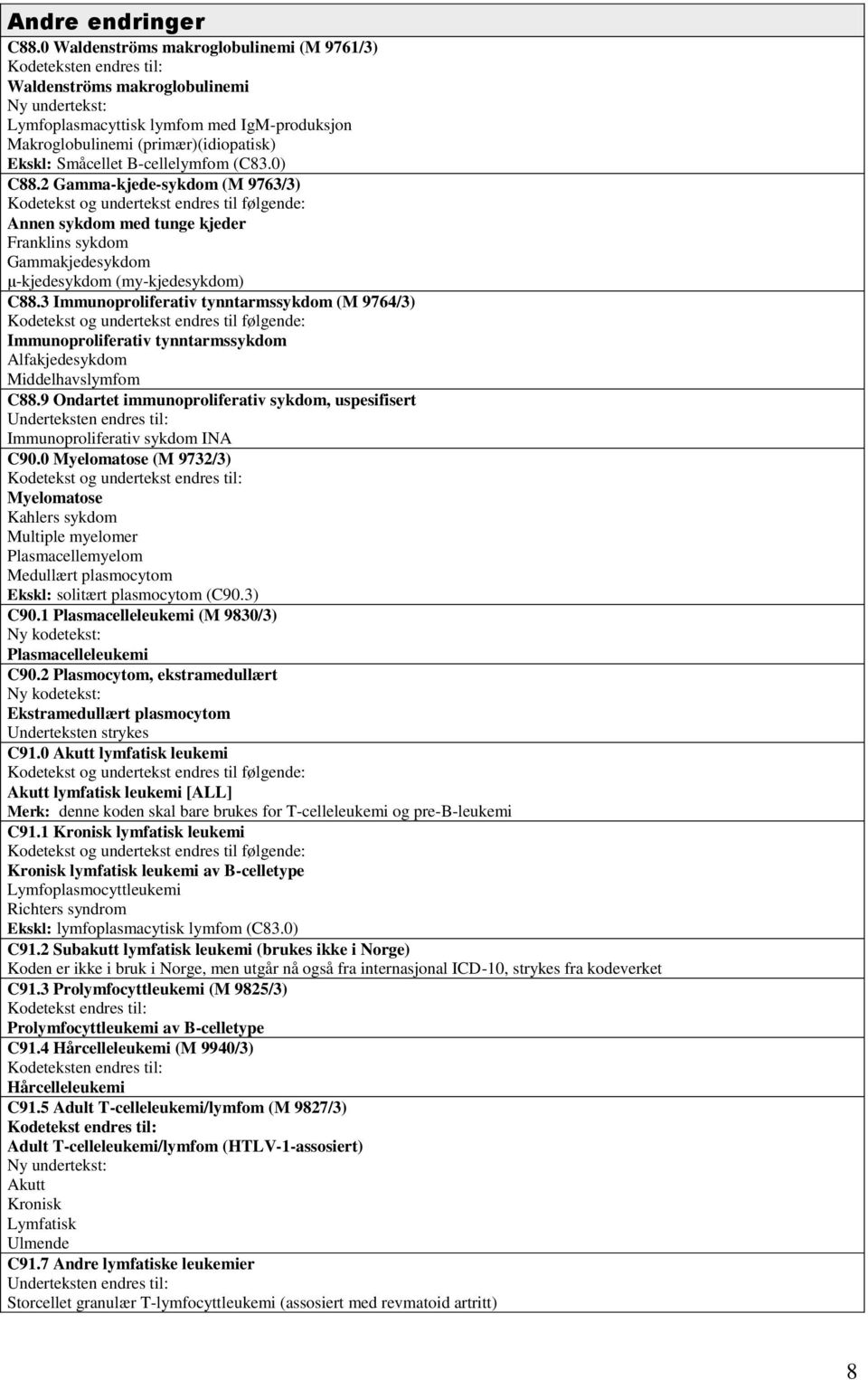 3 Immunoproliferativ tynntarmssykdom (M 9764/3) Immunoproliferativ tynntarmssykdom Alfakjedesykdom Middelhavslymfom C88.