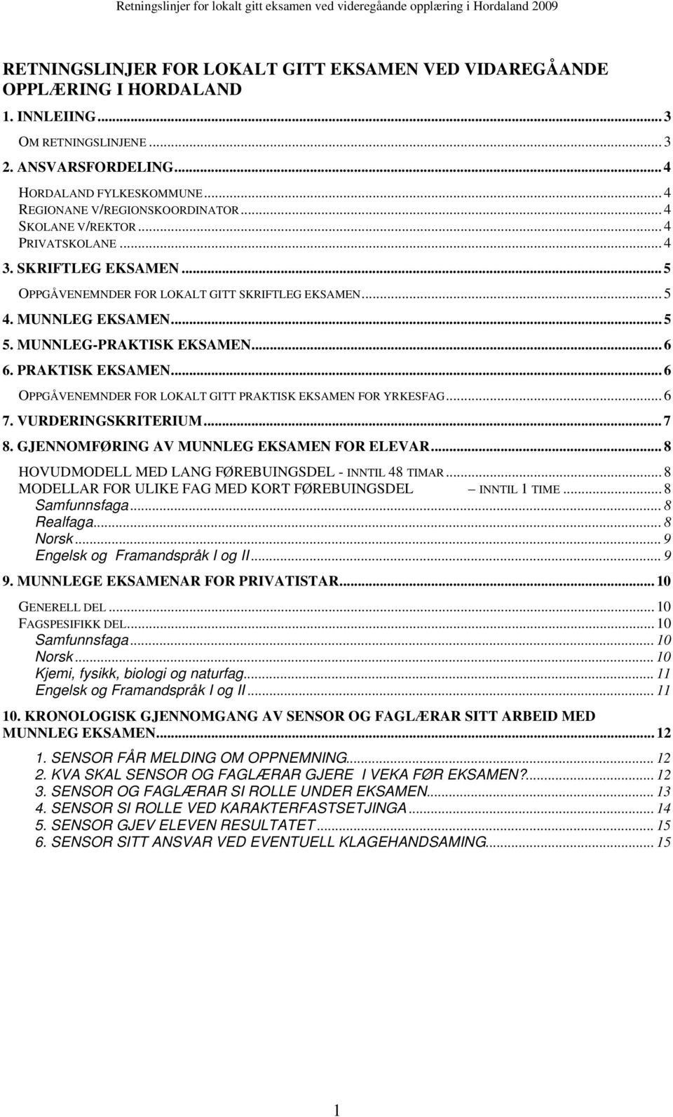 MUNNLEG-PRAKTISK EKSAMEN... 6 6. PRAKTISK EKSAMEN... 6 OPPGÅVENEMNDER FOR LOKALT GITT PRAKTISK EKSAMEN FOR YRKESFAG... 6 7. VURDERINGSKRITERIUM... 7 8. GJENNOMFØRING AV MUNNLEG EKSAMEN FOR ELEVAR.