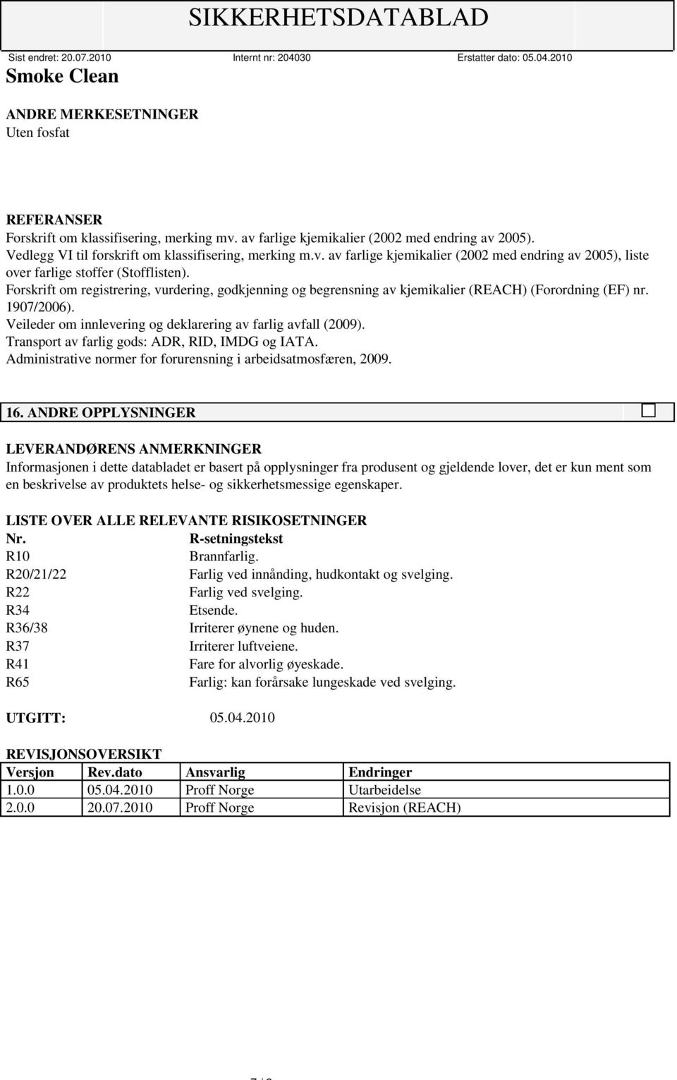 Transport av farlig gods: ADR, RID, IMDG og IATA. Administrative normer for forurensning i arbeidsatmosfæren, 2009. 16.