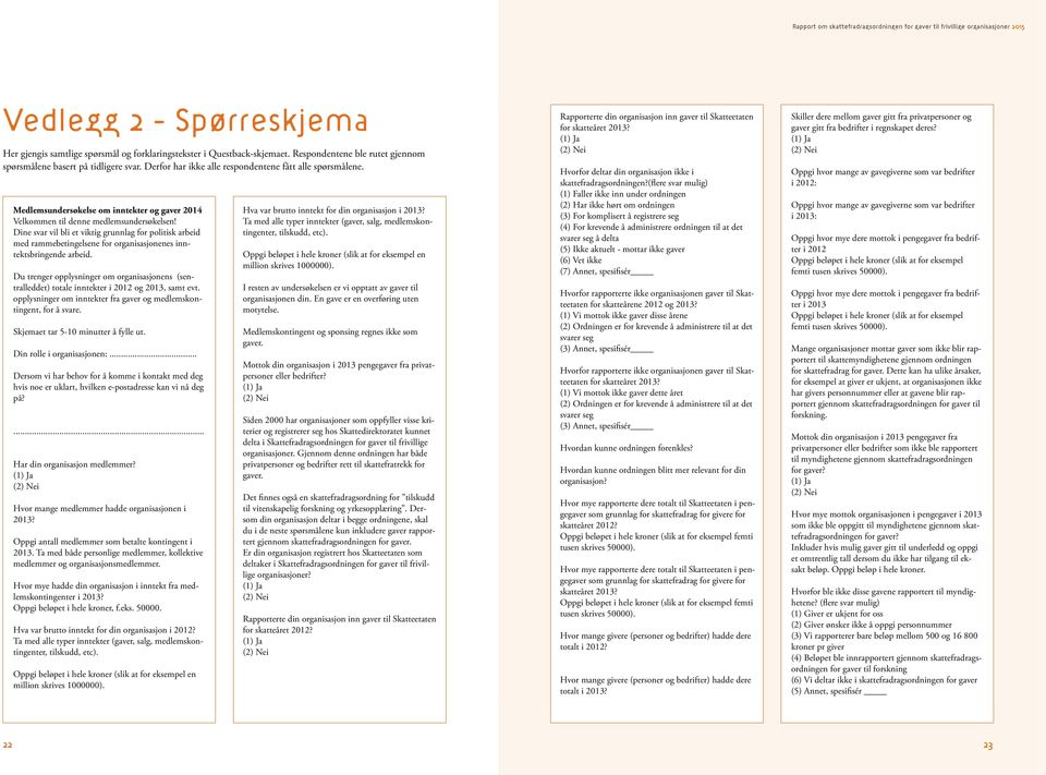 Dine svar vil bli et viktig grunnlag for politisk arbeid med rammebetingelsene for organisasjonenes inntektsbringende arbeid.