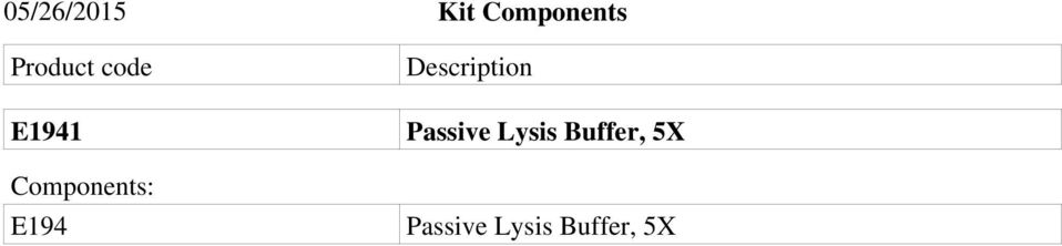 E194 Description Passive Lysis