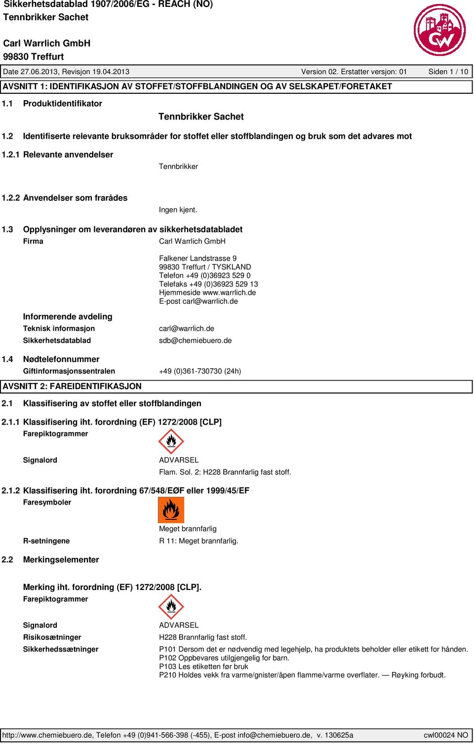 2.1 Relevante anvendelser Tennbrikker 1.