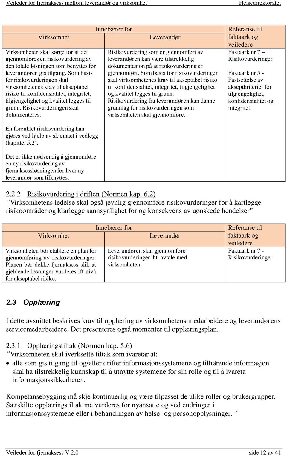 Risikovurdering som er gjennomført av leverandøren kan være tilstrekkelig dokumentasjon på at risikovurdering er gjennomført.