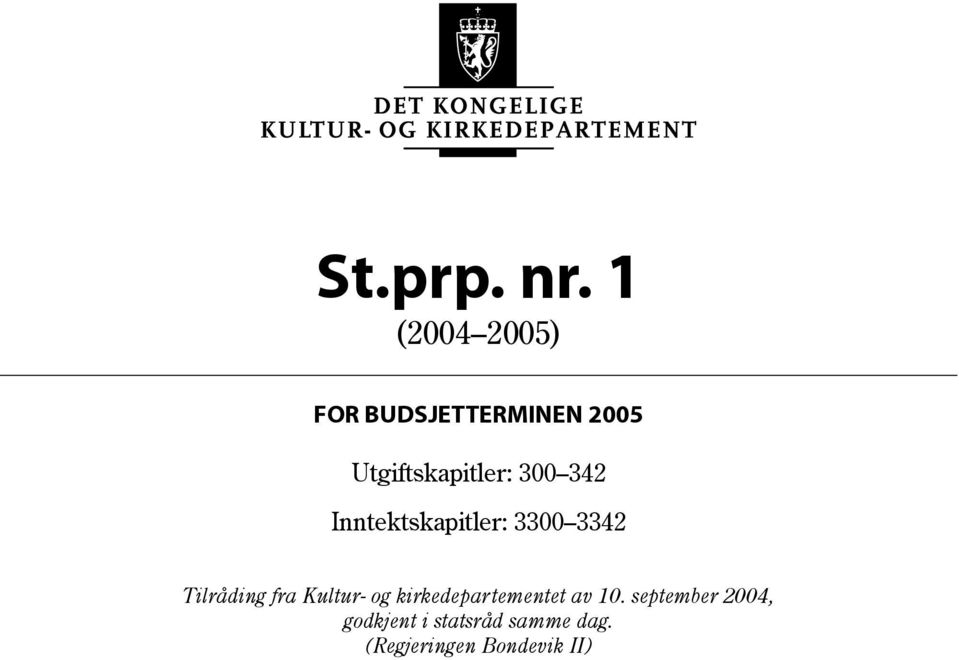 Utgiftskapitler: 300 342 Inntektskapitler: 3300