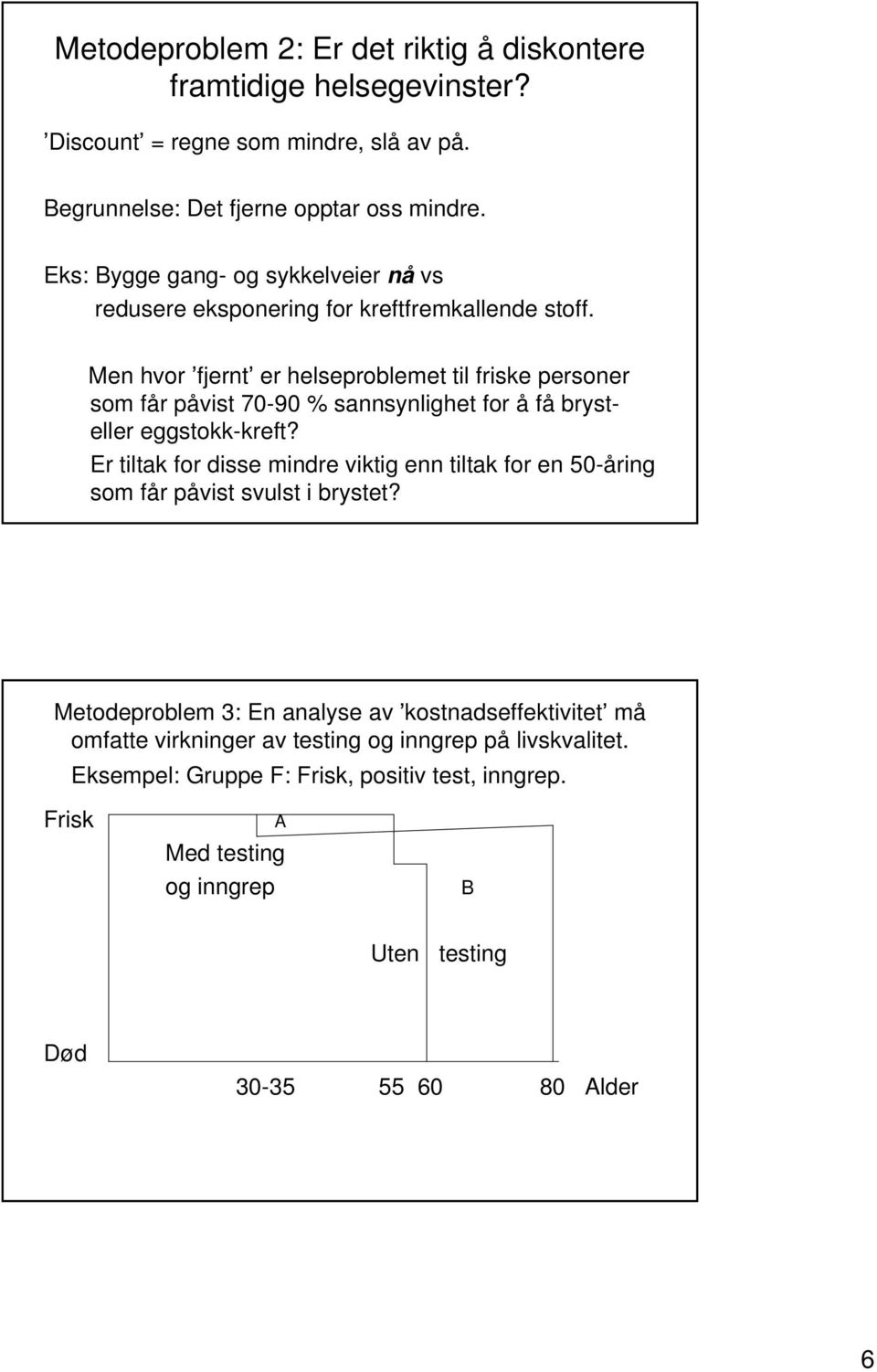 Men hvor fjernt er helseproblemet til friske personer som får påvist 70-90 % sannsynlighet for å få brysteller eggstokk-kreft?