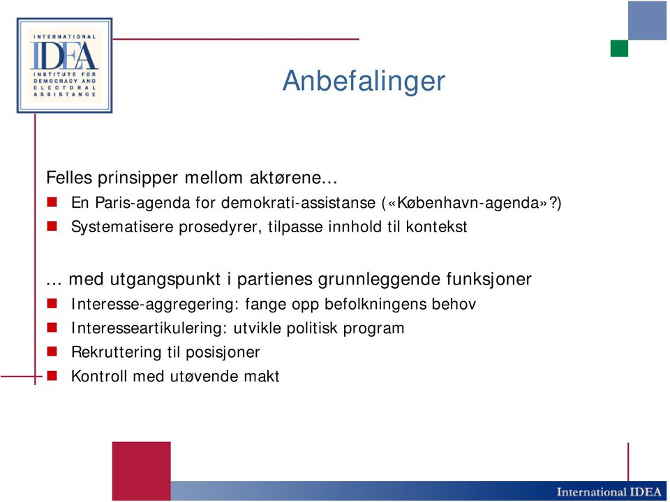 ) Systematisere prosedyrer, tilpasse innhold til kontekst.