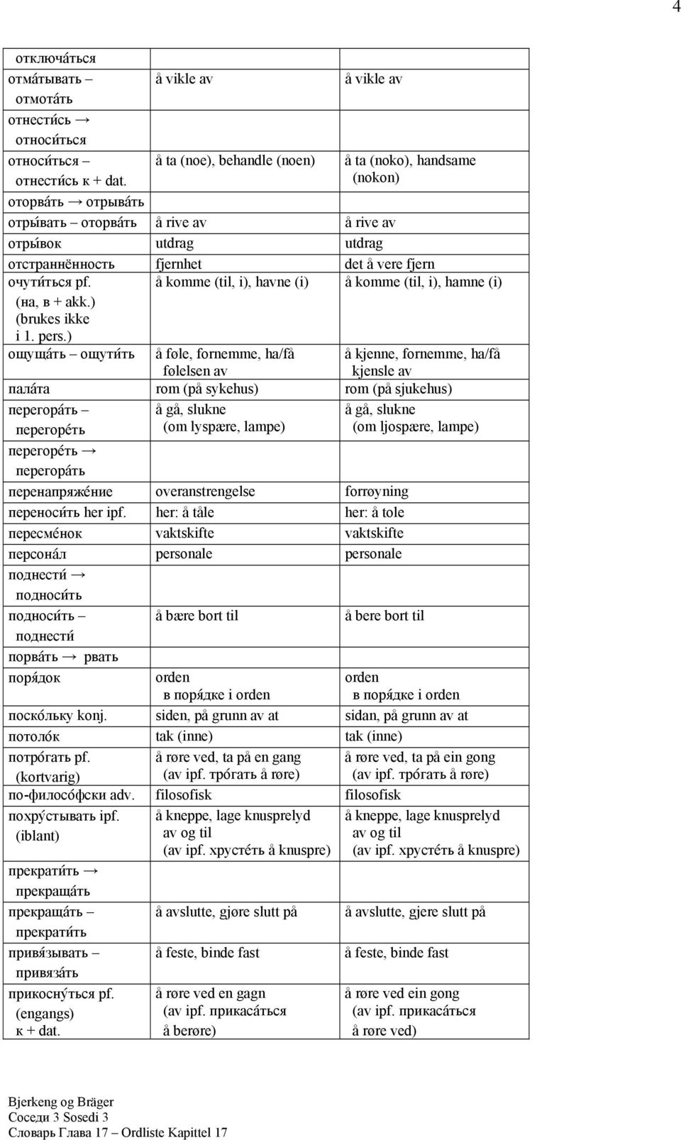 fjern очути@ться pf. å komme (til, i), havne (i) å komme (til, i), hamne (i) (на, в + akk.) (brukes ikke i 1. pers.