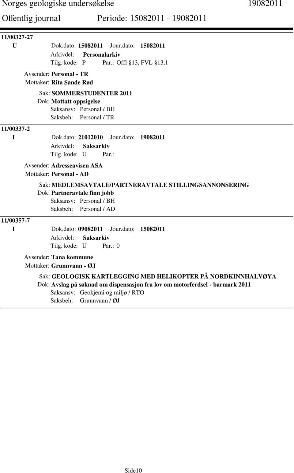 dato: 19082011 Avsender: Adresseavisen ASA Mottaker: Personal - AD Sak: MEDLEMSAVTALE/PARTNERAVTALE STILLINGSANNONSERING Dok: Partneravtale finn jobb Saksansv: Personal / BH Saksbeh: