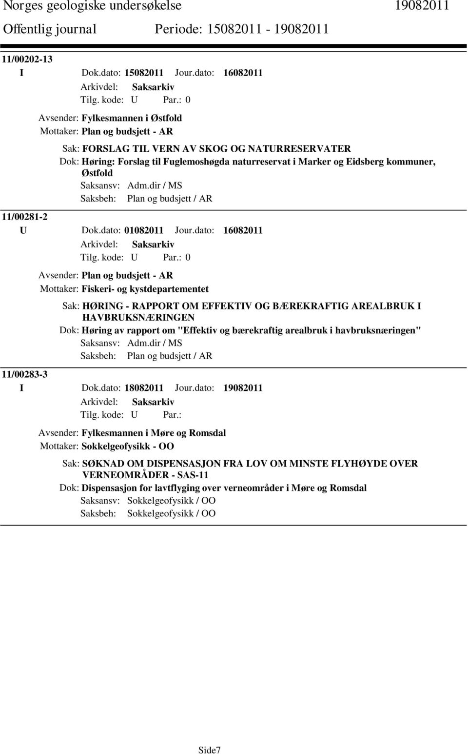 Eidsberg kommuner, Østfold Saksansv: Adm.dir / MS Saksbeh: Plan og budsjett / AR 11/00281-2 U Dok.dato: 01082011 Jour.