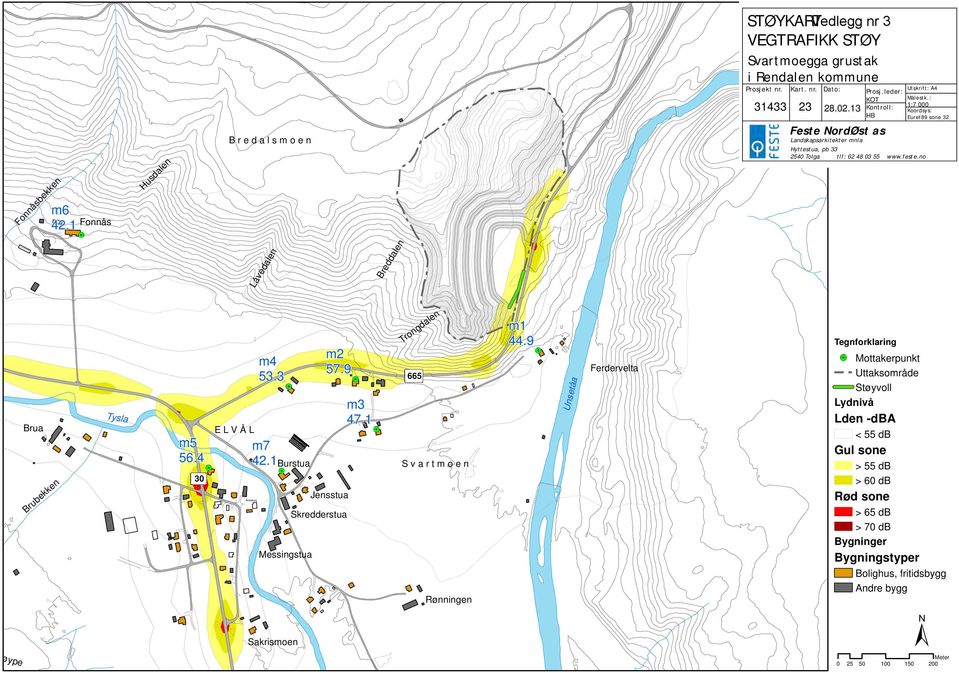 no Låvedalen Breddalen Brua Brubekken Tysla m5 56.4 E L V Å L Ånestua m4 53.3 m7 42.1 Burstua Messingstua m2 57.9 Jensstua Skredderstua m3 47.1 Trongdalen 665 S v a r t m o e n Rønningen m1 44.