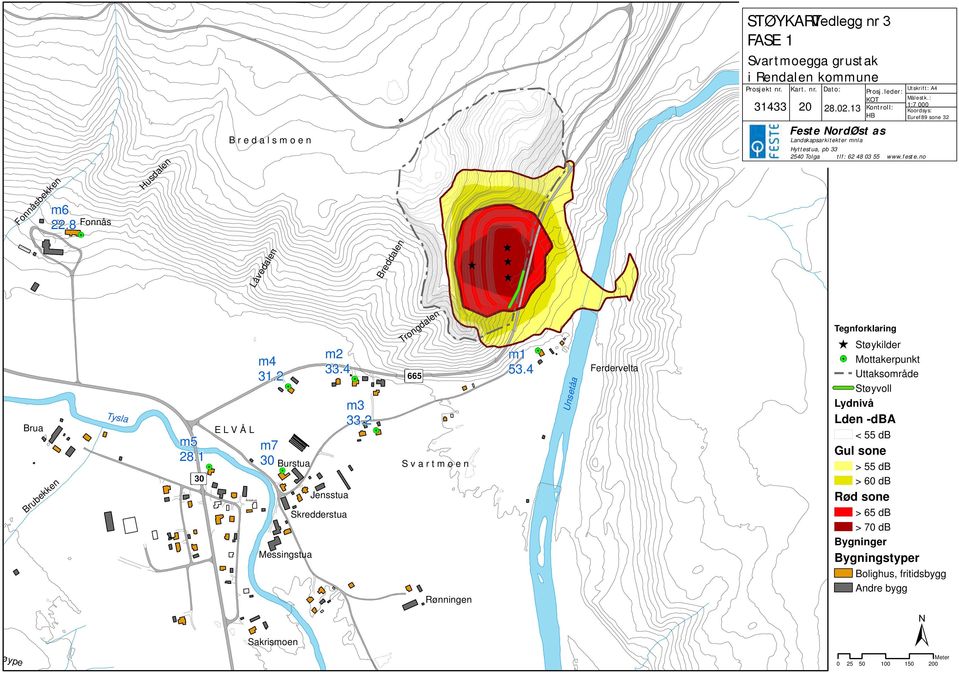 no Låvedalen Breddalen Brua Brubekken Tysla m5 28.1 E L V Å L Ånestua m4 31.2 m7 Burstua Messingstua m2 33.4 Jensstua Skredderstua m3 33.2 Trongdalen 665 S v a r t m o e n Rønningen m1 53.