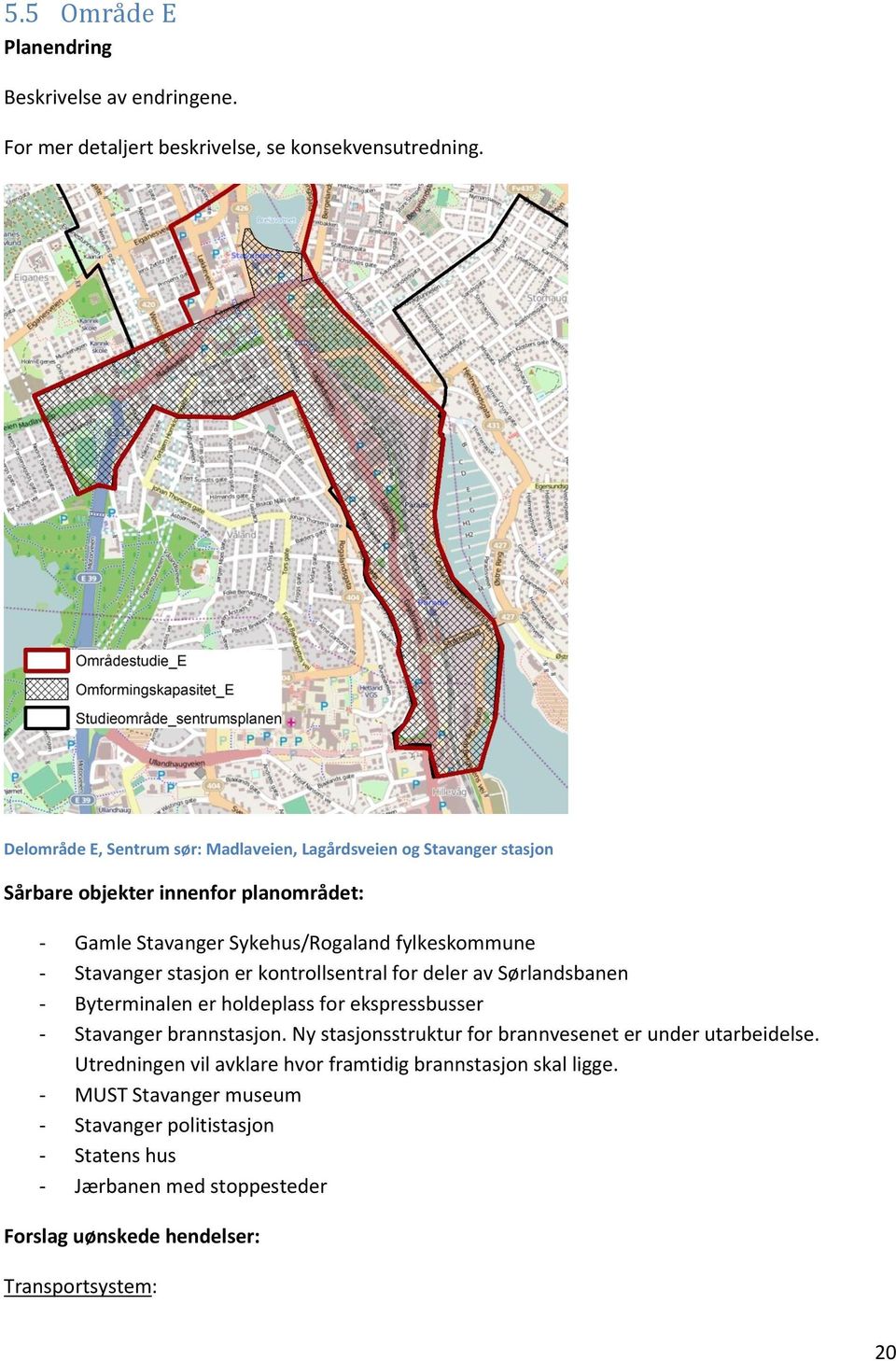 Stavanger stasjon er kontrollsentral for deler av Sørlandsbanen - Byterminalen er holdeplass for ekspressbusser - Stavanger brannstasjon.