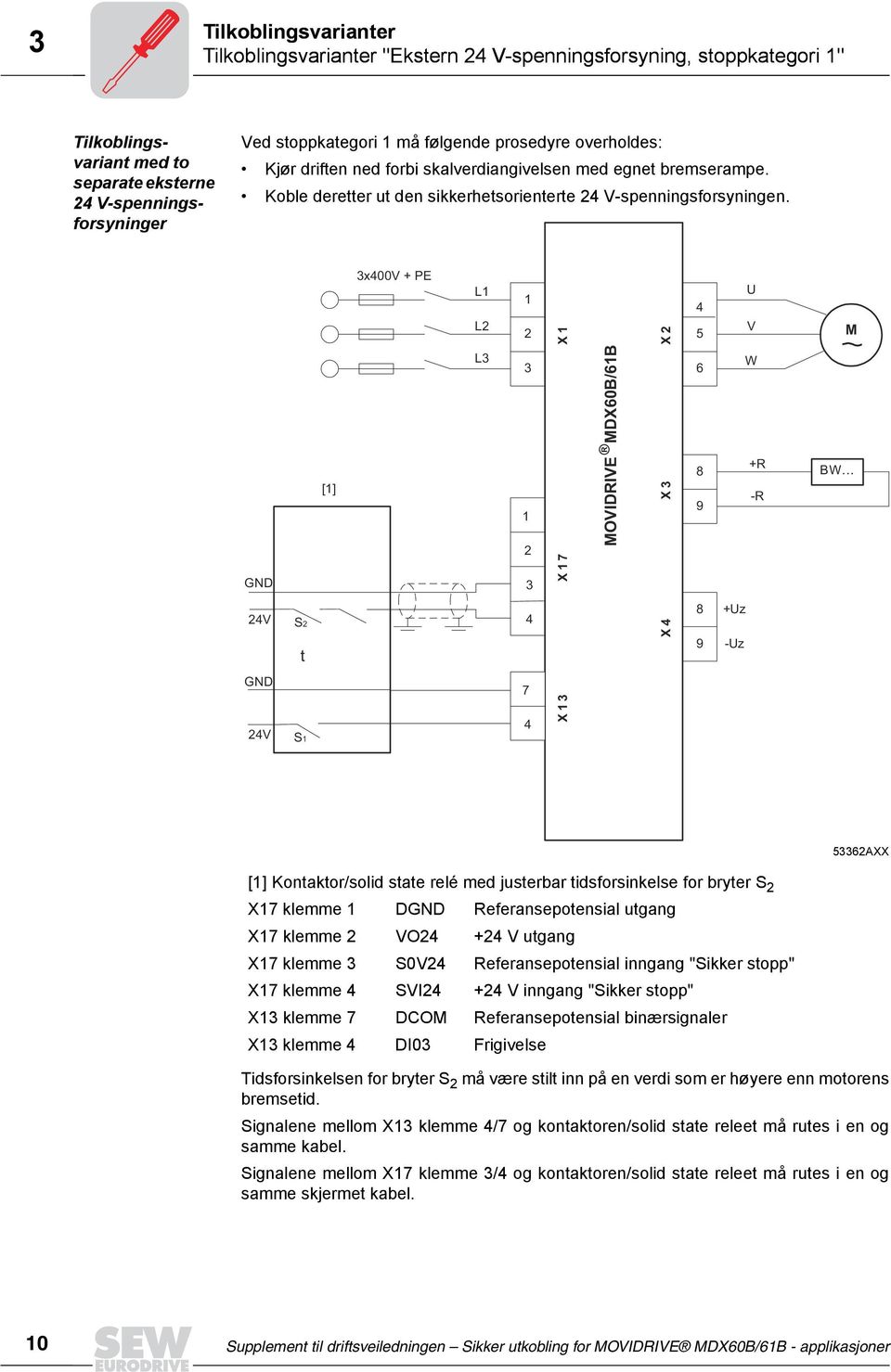 x00v + PE L L X X 5 U V M GND [] L X7 MOVIDRIVE MDX60B/6B X 6 W +R -R BW.