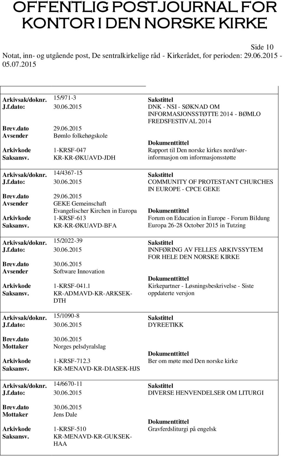 KR-KR-ØKUAVD-JDH om informasjonsstøtte Arkivsak/doknr. 14/4367-15 Sakstittel J.f.dato: 30.06.