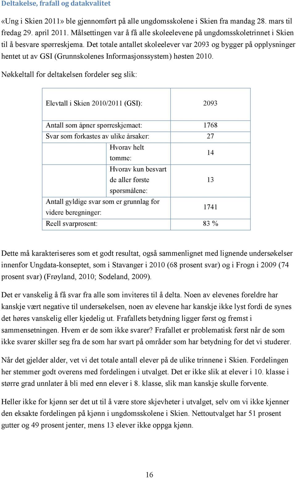 Det totale antallet skoleelever var 2093 og bygger på opplysninger hentet ut av GSI (Grunnskolenes Informasjonssystem) høsten 2010.