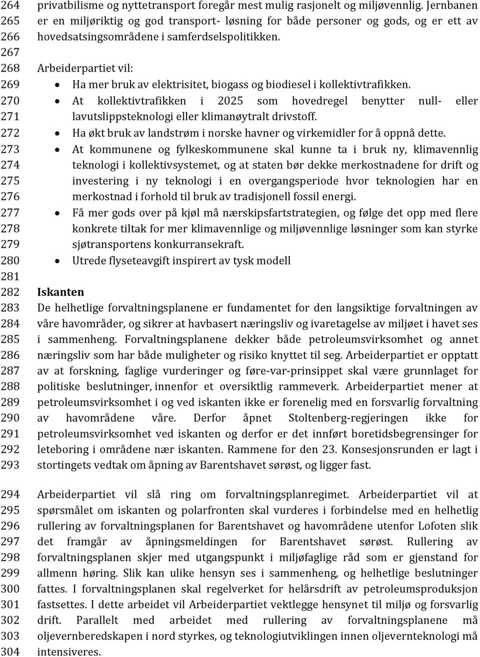 Arbeiderpartiet vil: Ha mer bruk av elektrisitet, biogass og biodiesel i kollektivtrafikken.