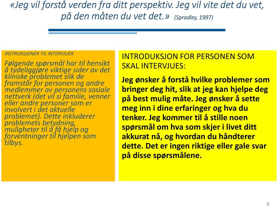 personens sosiale nettverk (det vil si familie, venner eller andre personer som er involvert i det aktuelle problemet).