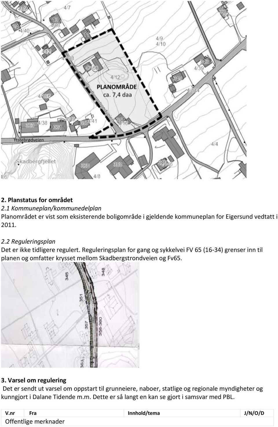 11. 2.2 Reguleringsplan Det er ikke tidligere regulert.