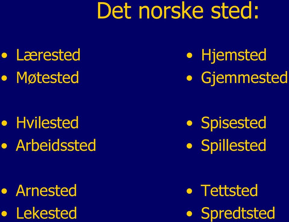 Hvilested Arbeidssted Spisested