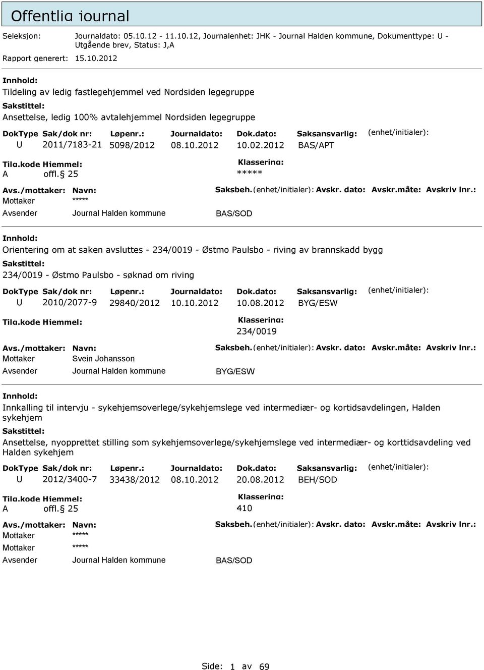 02.2012 BAS/APT A offl. 25 Avs./mottaker: Navn: Saksbeh. Avskr. dato: Avskr.måte: Avskriv lnr.