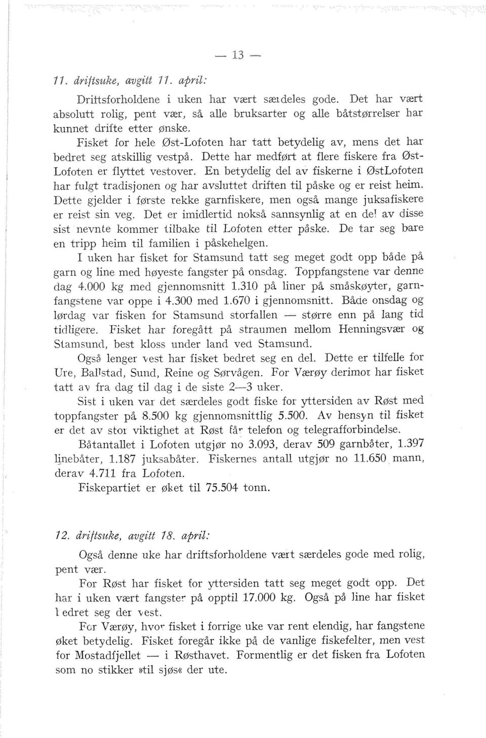 En betydelig del av fiskerne i OstLofoten har fulgt tradisjonen og har avslxittet driften til påske og er reist heim.