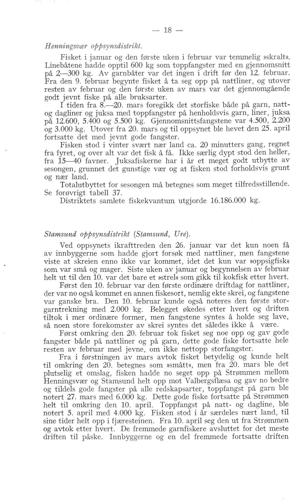 februar begynte fisket å ta seg opp på nattliner, og utover resten av februar og den første uken av mars var det gjennomgående godt jevnt fiske på alle biuksarter. I tiden fra 8.20.