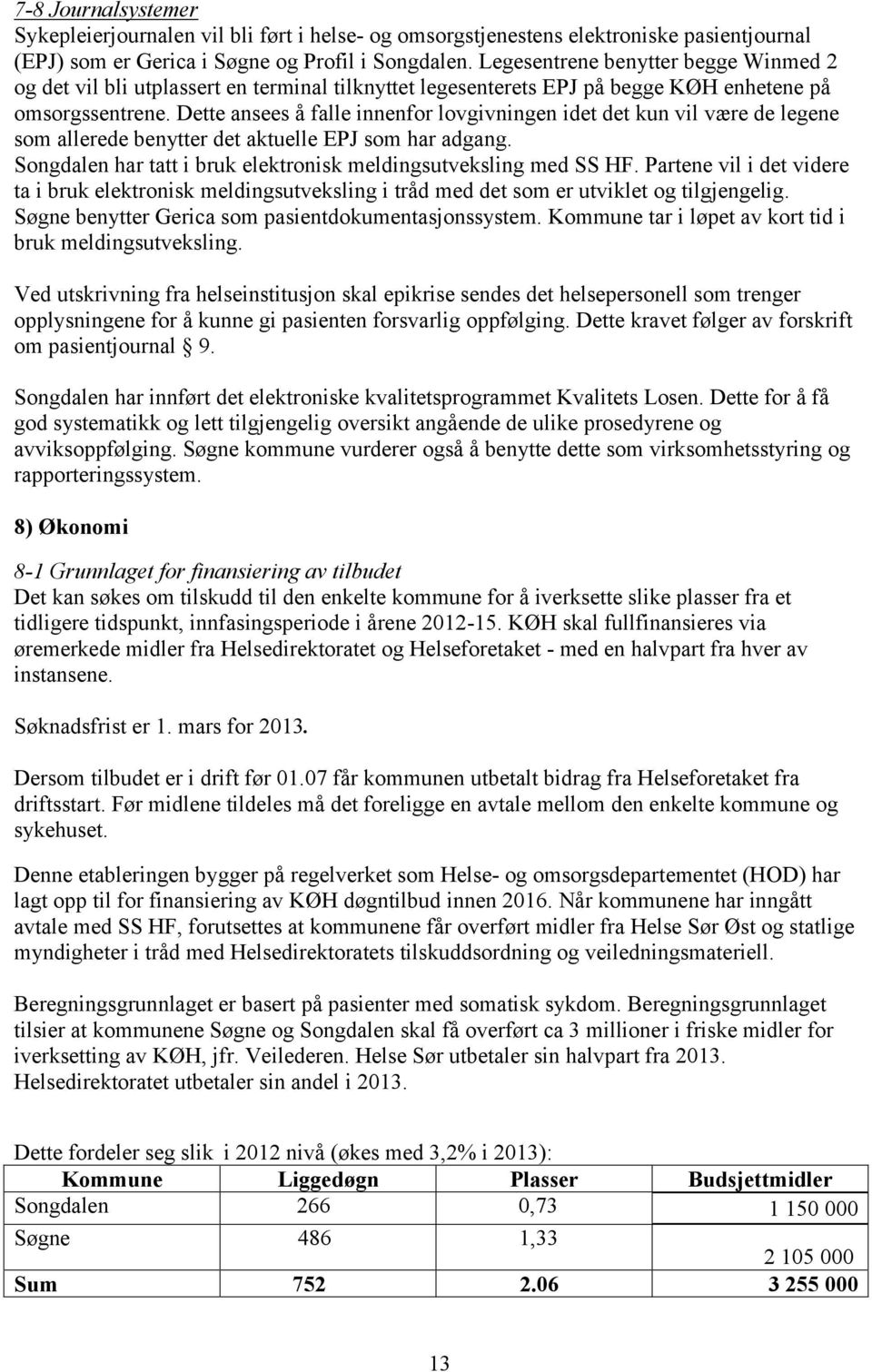 Dette ansees å falle innenfor lovgivningen idet det kun vil være de legene som allerede benytter det aktuelle EPJ som har adgang. Songdalen har tatt i bruk elektronisk meldingsutveksling med SS HF.