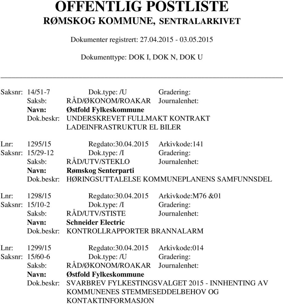 beskr: HØRINGSUTTALELSE KOMMUNEPLANENS SAMFUNNSDEL Lnr: 1298/15 Regdato:30.04.2015 Arkivkode:M76 &01 Saksnr: 15/10-2 Dok.type: /I Gradering: Schneider Electric Dok.