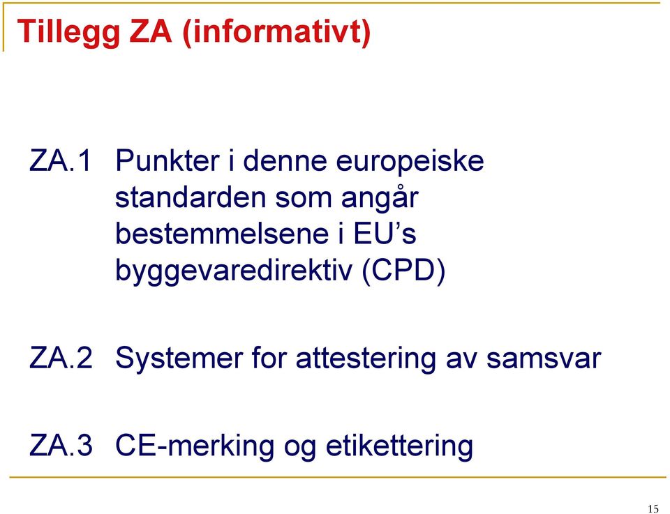 bestemmelsene i EU s byggevaredirektiv (CPD) ZA.