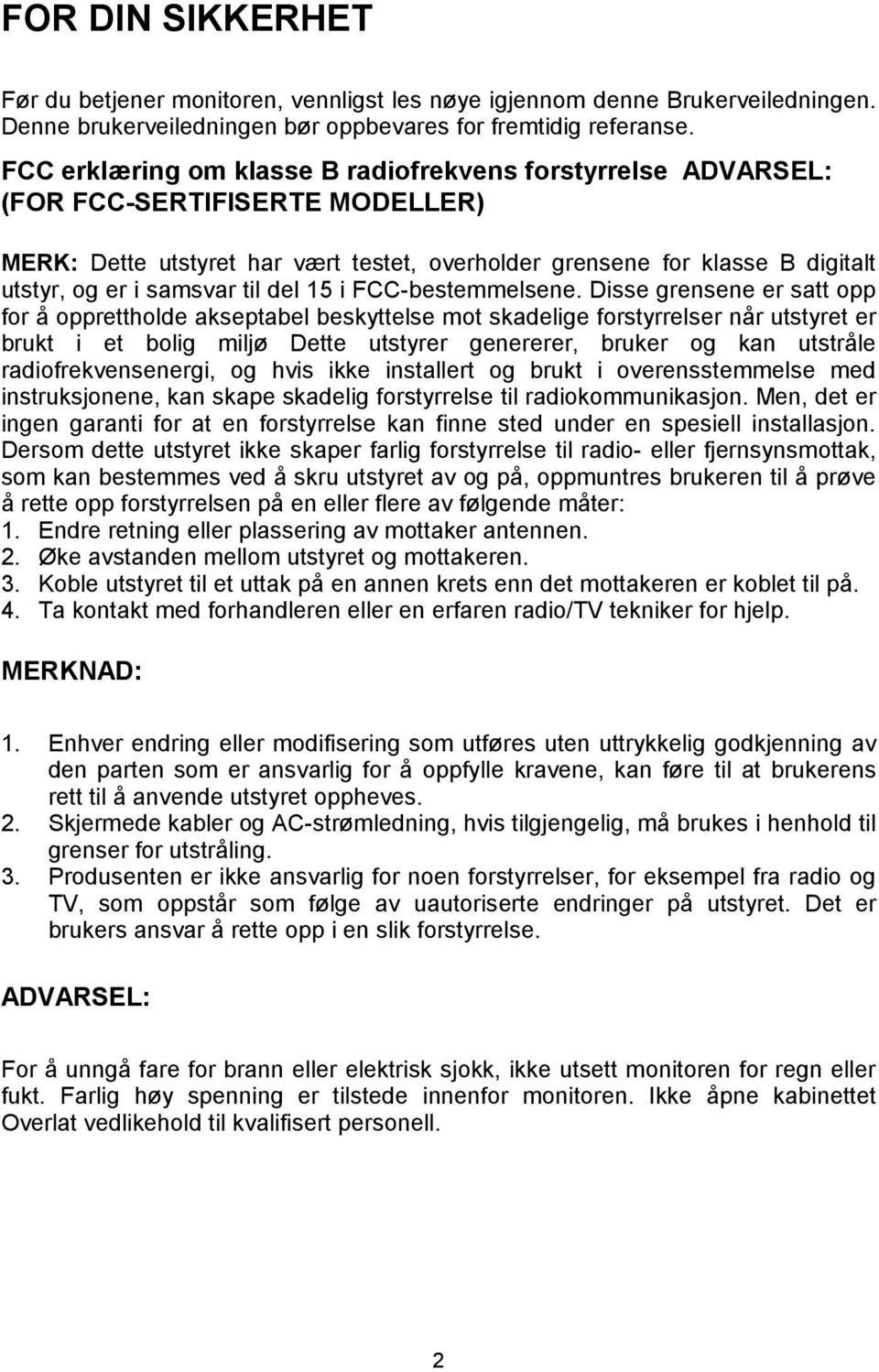 til del 15 i FCC-bestemmelsene.