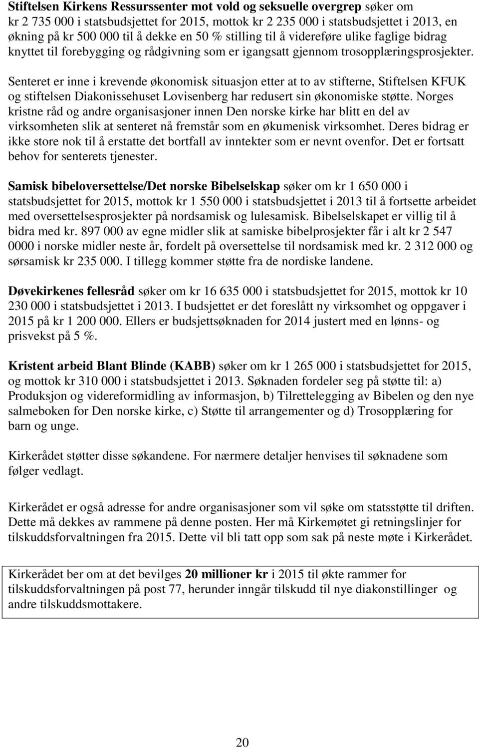 Senteret er inne i krevende økonomisk situasjon etter at to av stifterne, Stiftelsen KFUK og stiftelsen Diakonissehuset Lovisenberg har redusert sin økonomiske støtte.