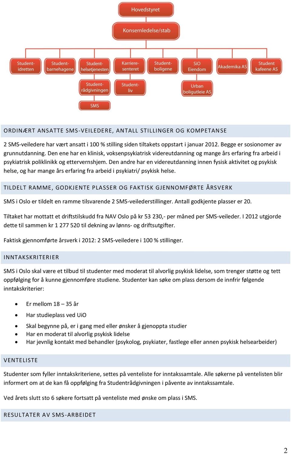 Den andre har en videreutdanning innen fysisk aktivitet og psykisk helse, og har mange års erfaring fra arbeid i psykiatri/ psykisk helse.