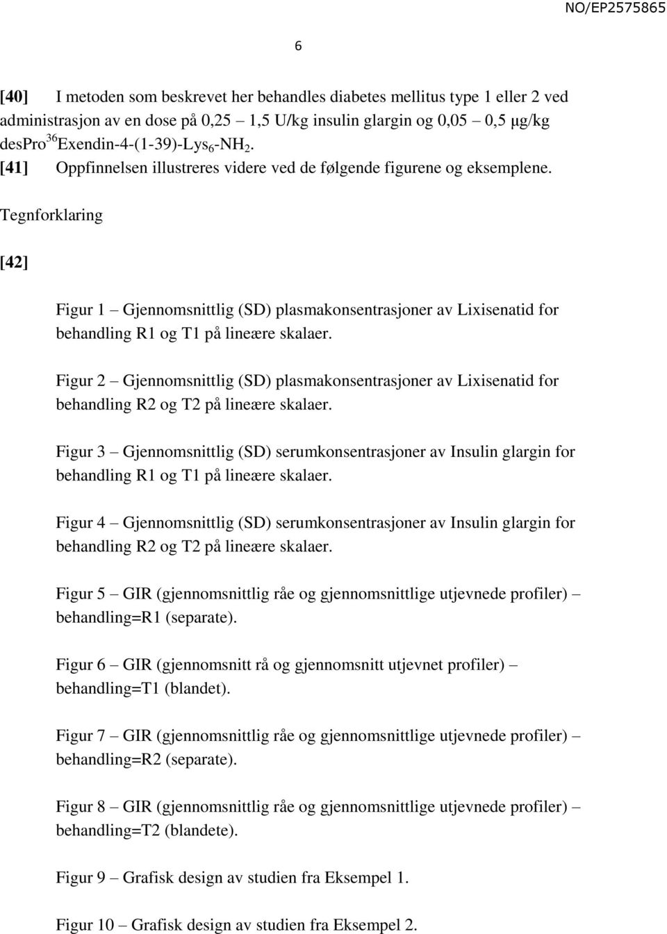 Tegnforklaring [42] Figur 1 Gjennomsnittlig (SD) plasmakonsentrasjoner av Lixisenatid for behandling R1 og T1 på lineære skalaer.