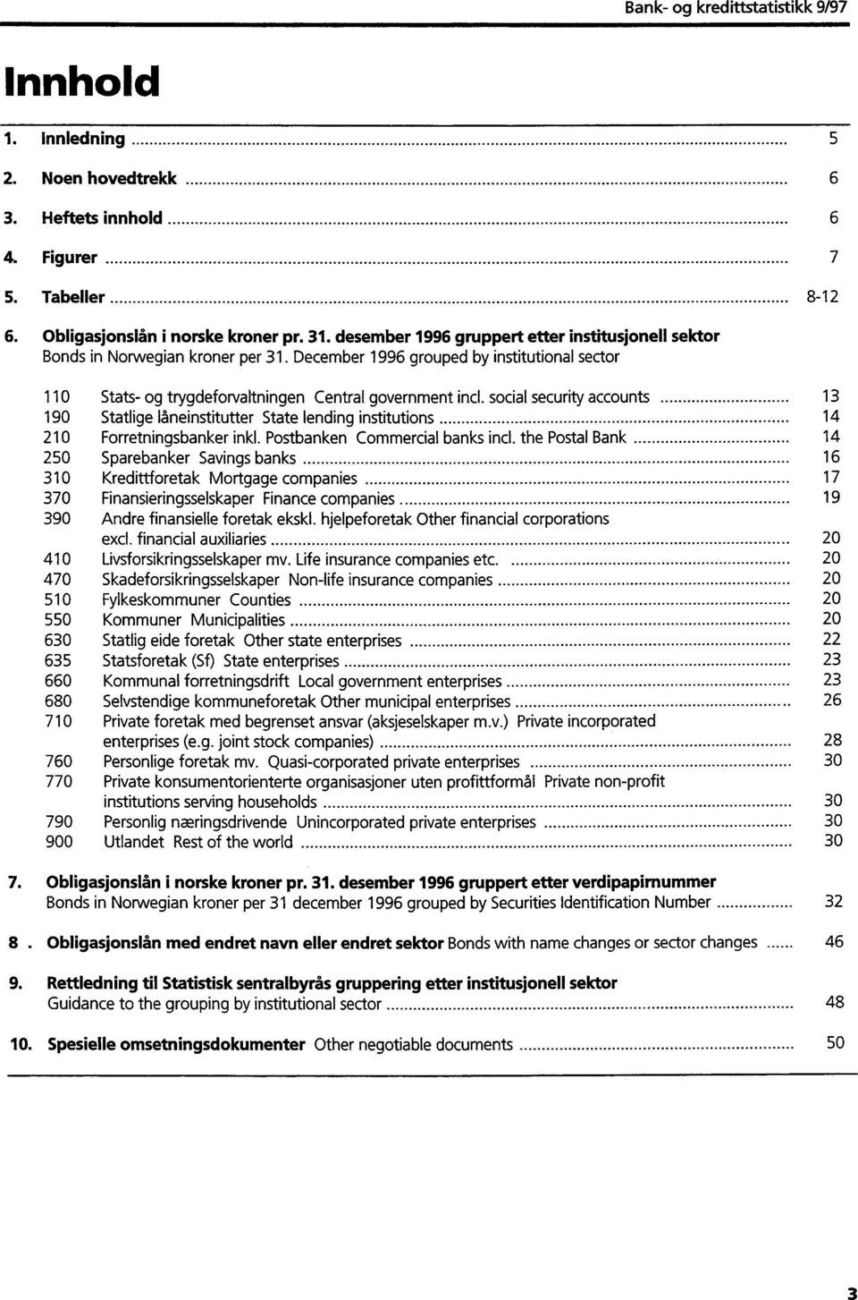 social security accounts 13 190 Statlige låneinstitutter State lending institutions 14 210 Forretningsbanker inkl. Postbanken Commercial banks incl.