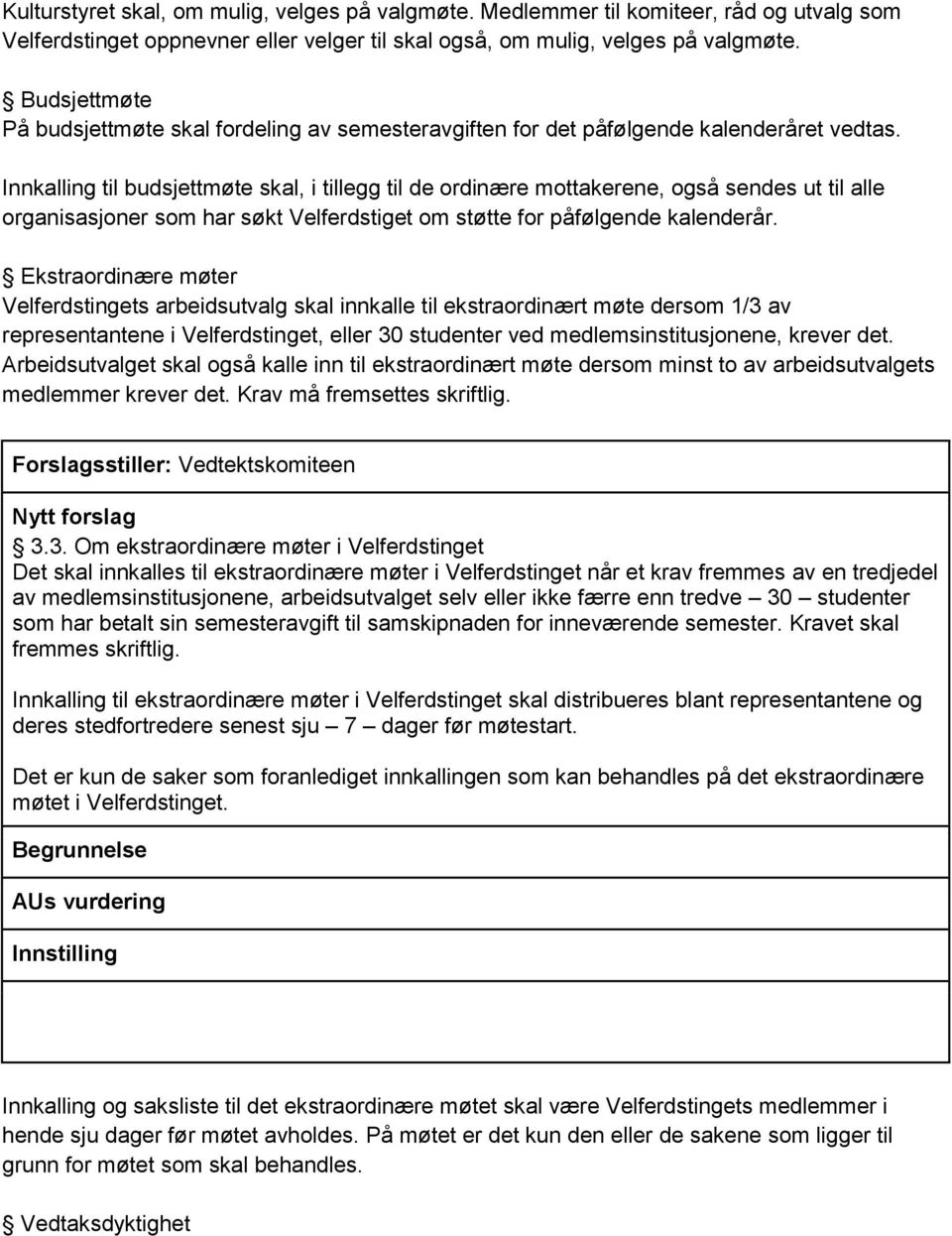 Innkalling til budsjettmøte skal, i tillegg til de ordinære mottakerene, også sendes ut til alle organisasjoner som har søkt Velferdstiget om støtte for påfølgende kalenderår.