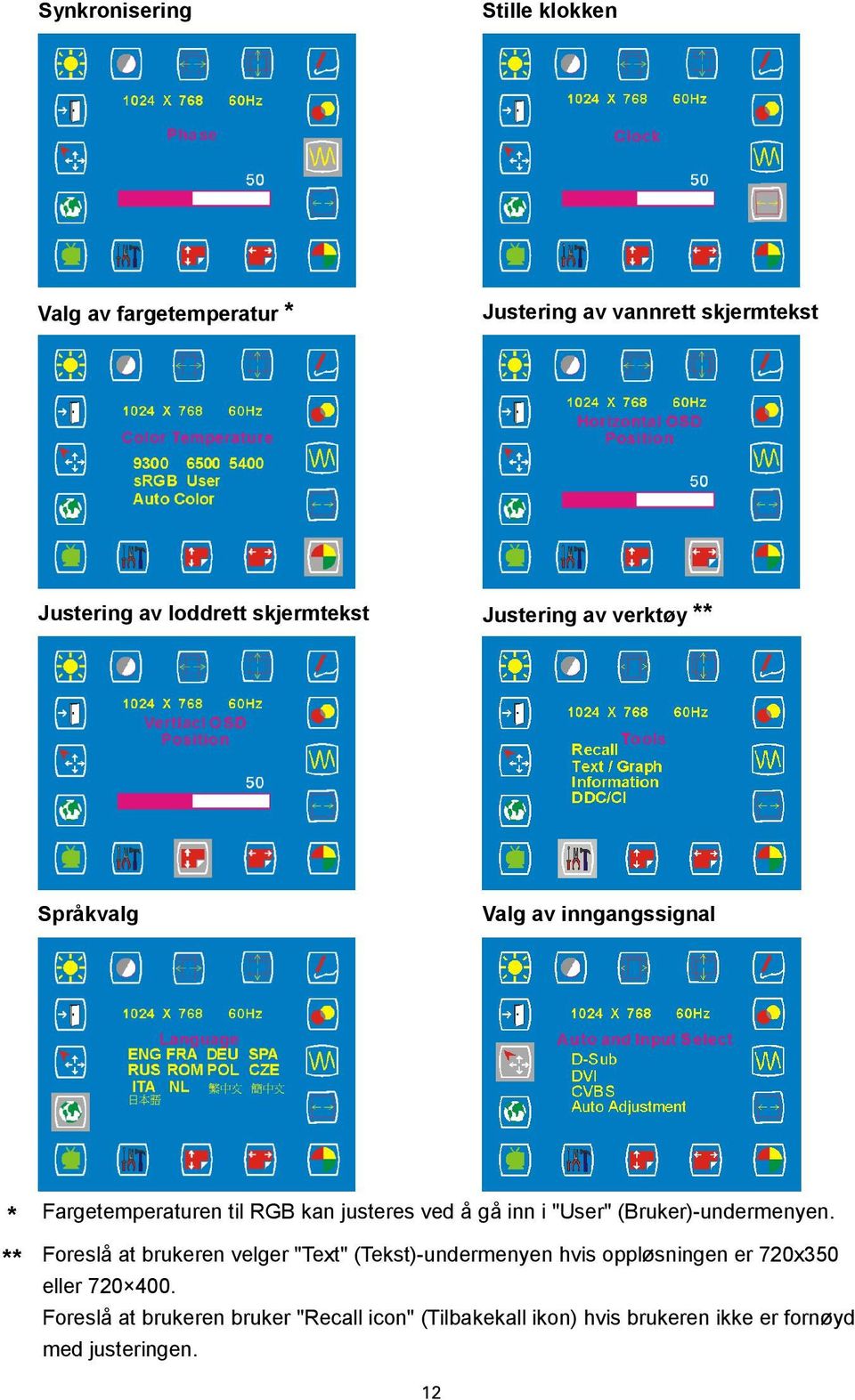 inn i "User" (Bruker)-undermenyen.