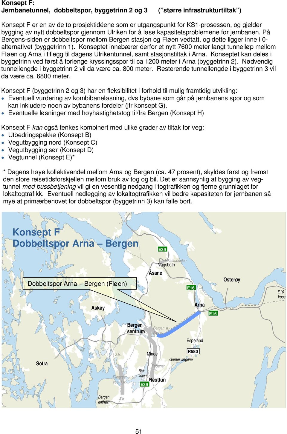 Konseptet innebærer derfor et nytt 7600 meter langt tunnelløp mellom og i tillegg til dagens Ulrikentunnel, samt stasjonstiltak i.