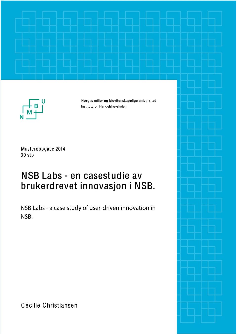 casestudie av brukerdrevet innovasjon i NSB.
