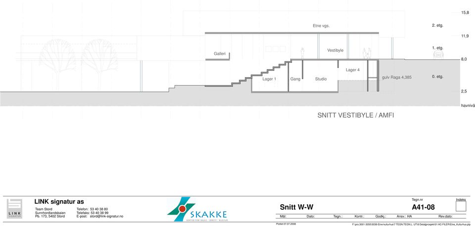 no Snitt W-W 41-08 Mål: ato: Tegn.: Kontr.: odkj.: nsv.: ndeks :\pro.