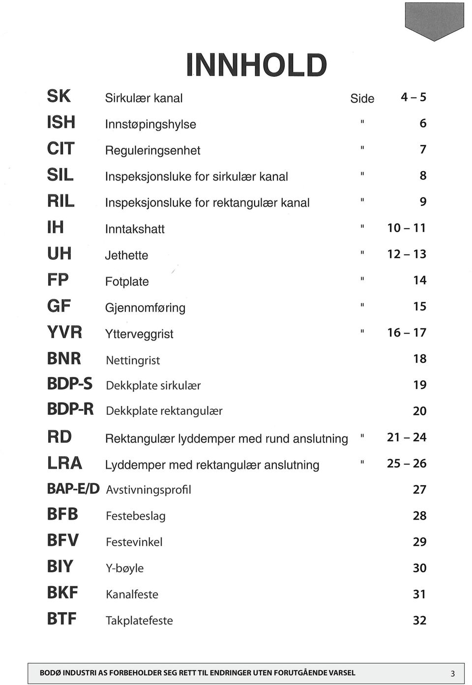 BIY BKF BTF Festebeslag Festevinkel Y-bøyle Kanalfeste Takplatefeste 27 28 29 30