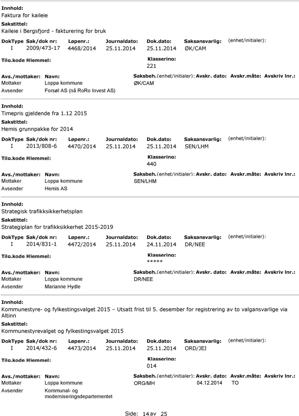 : Hemis AS Strategisk trafikksikkerhetsplan Strategiplan for trafikksikkerhet 2015-2019 2014/831-1 4472/2014 Avs./mottaker: Navn: Saksbeh. Avskr. dato: Avskr.måte: Avskriv lnr.