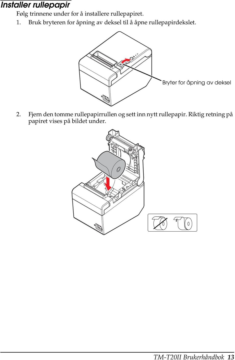 Norsk Bryter for åpning av deksel 2.