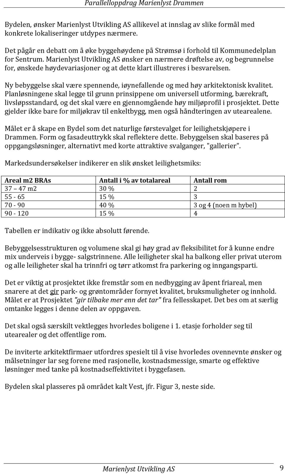 Marienlyst Utvikling AS ønsker en nærmere drøftelse av, og begrunnelse for, ønskede høydevariasjoner og at dette klart illustreres i besvarelsen.