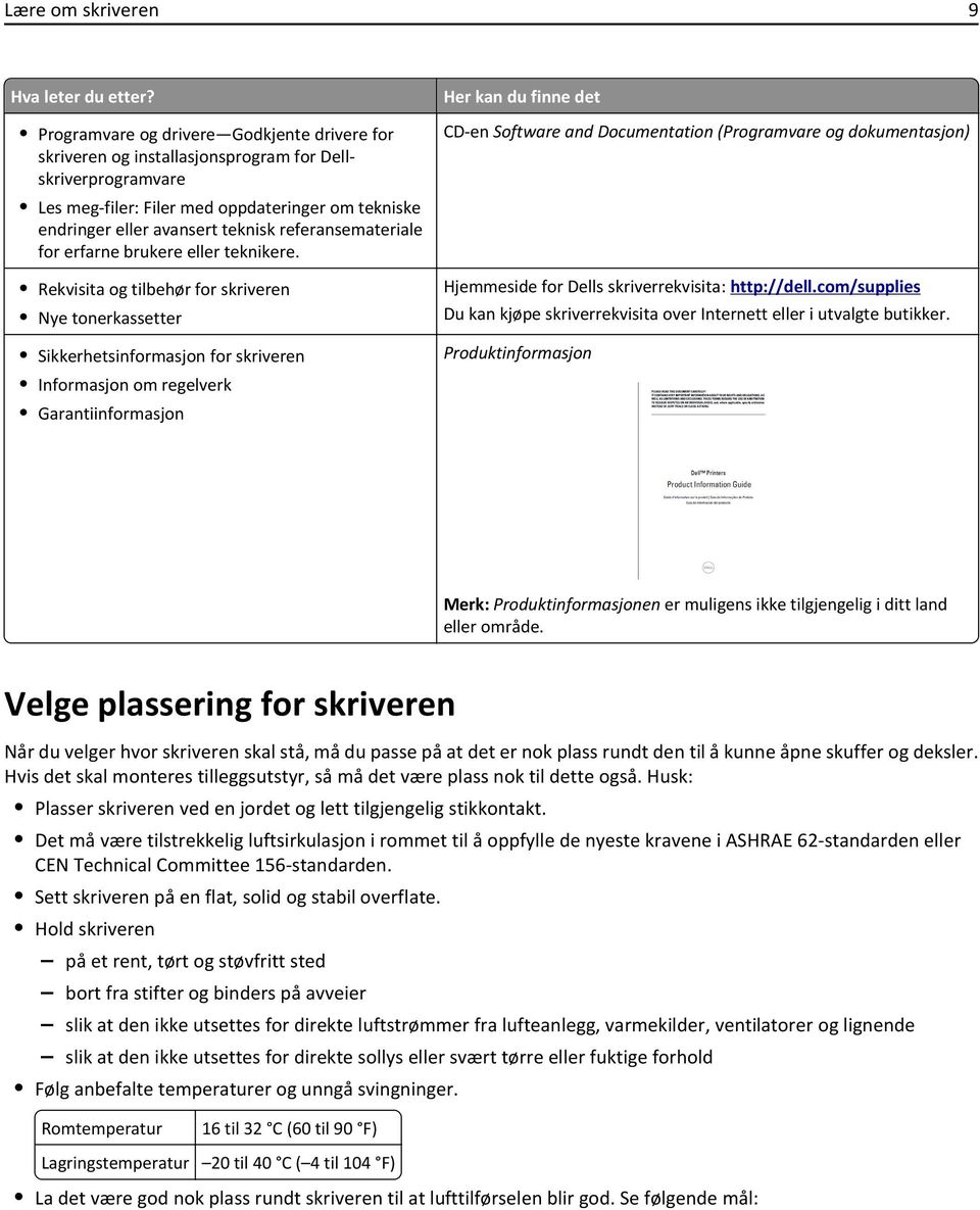 referansemateriale for erfarne brukere eller teknikere.