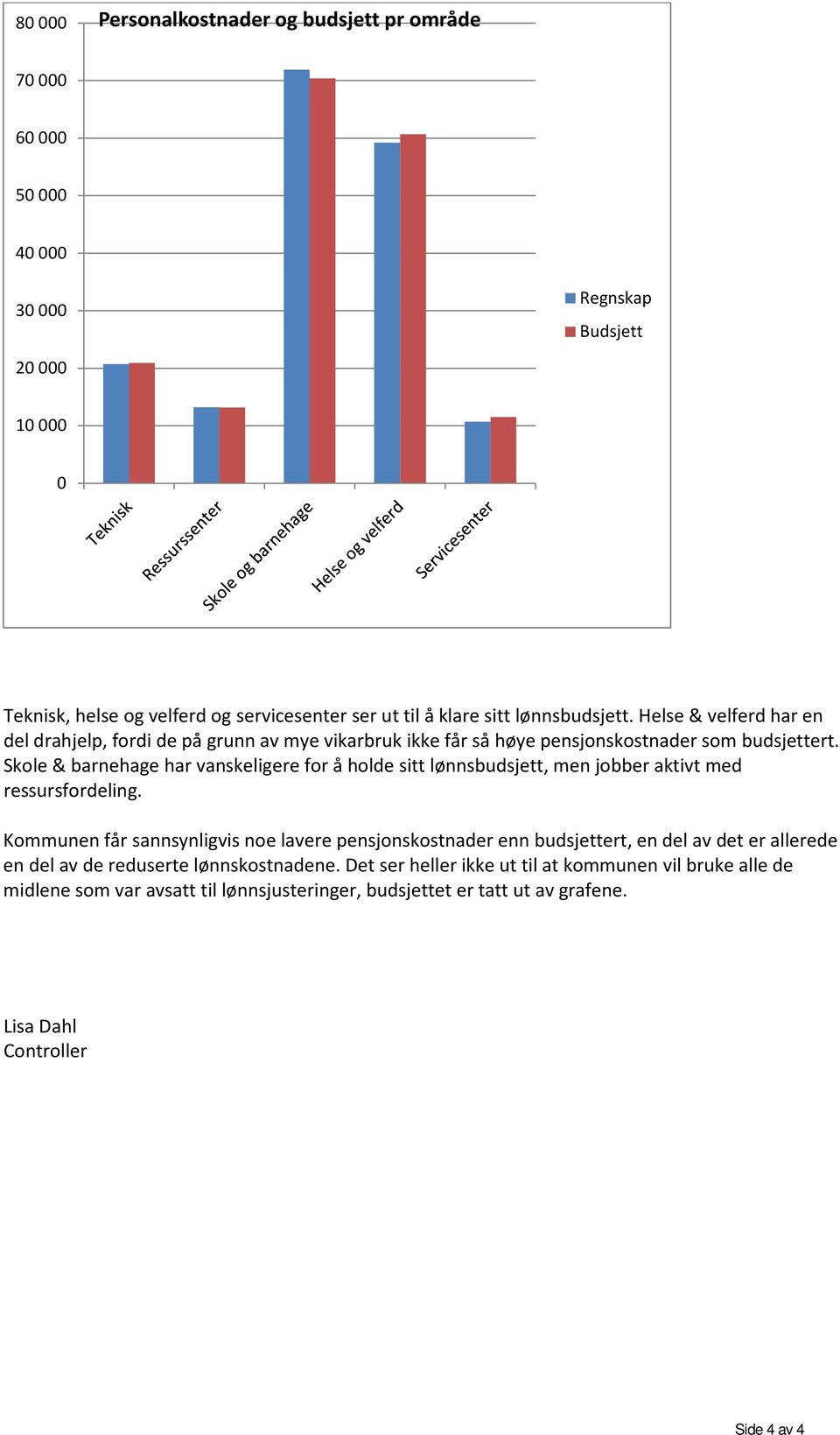 Skole & barnehage har vanskeligere for å holde sitt lønnsbudsjett, men jobber aktivt med ressursfordeling.