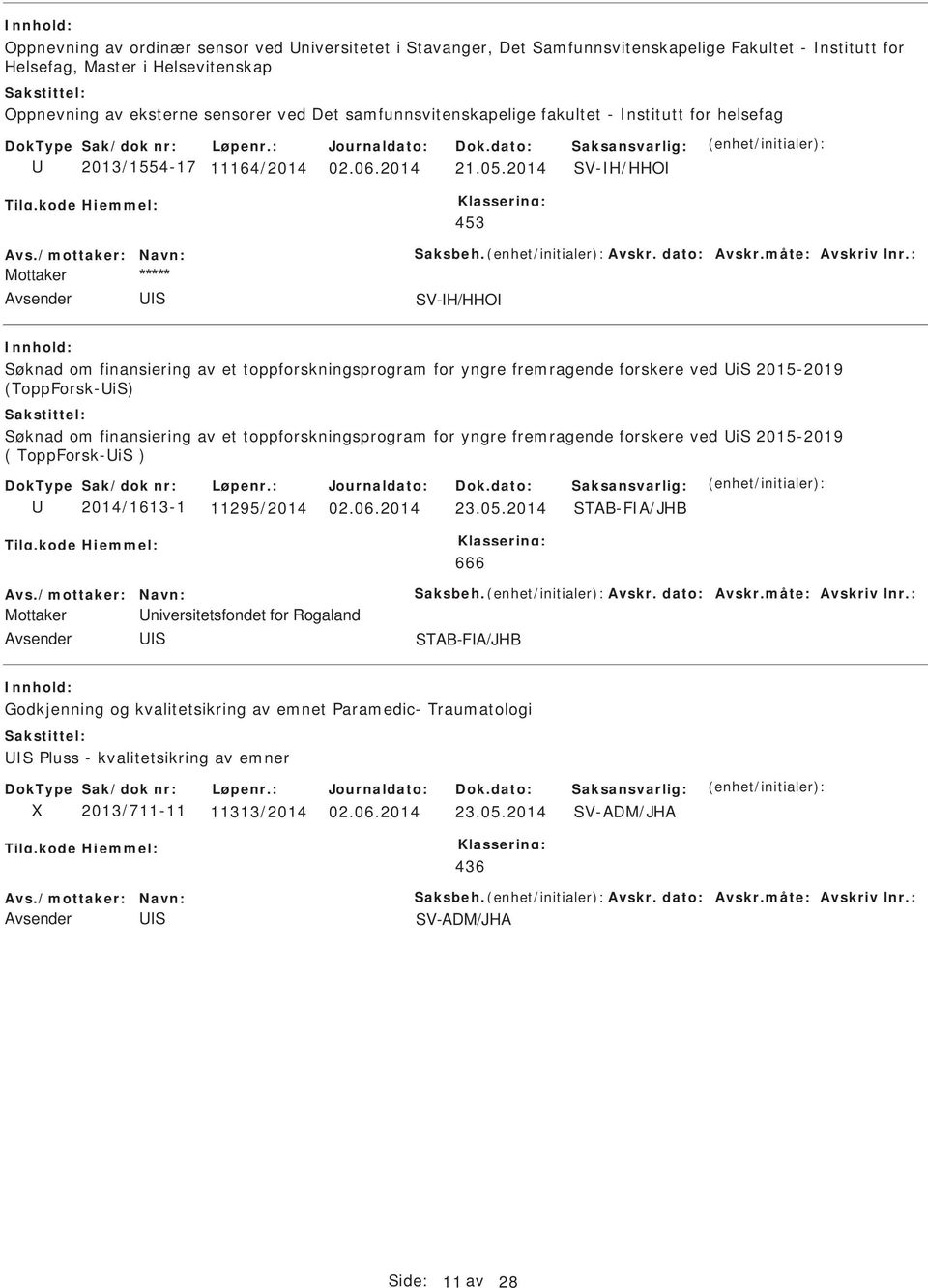 : Mottaker V-H/HHO øknad om finansiering av et toppforskningsprogram for yngre fremragende forskere ved i 2015-2019 (ToppForsk-i) øknad om finansiering av et toppforskningsprogram for yngre