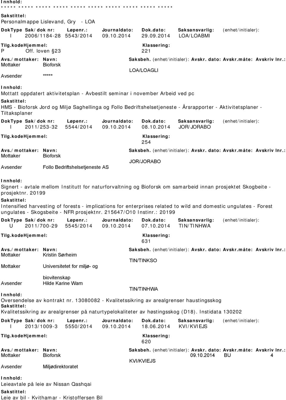 Aktivitetsplaner - Tiltaksplaner I 2011/253-32 5544/2014 09.10.