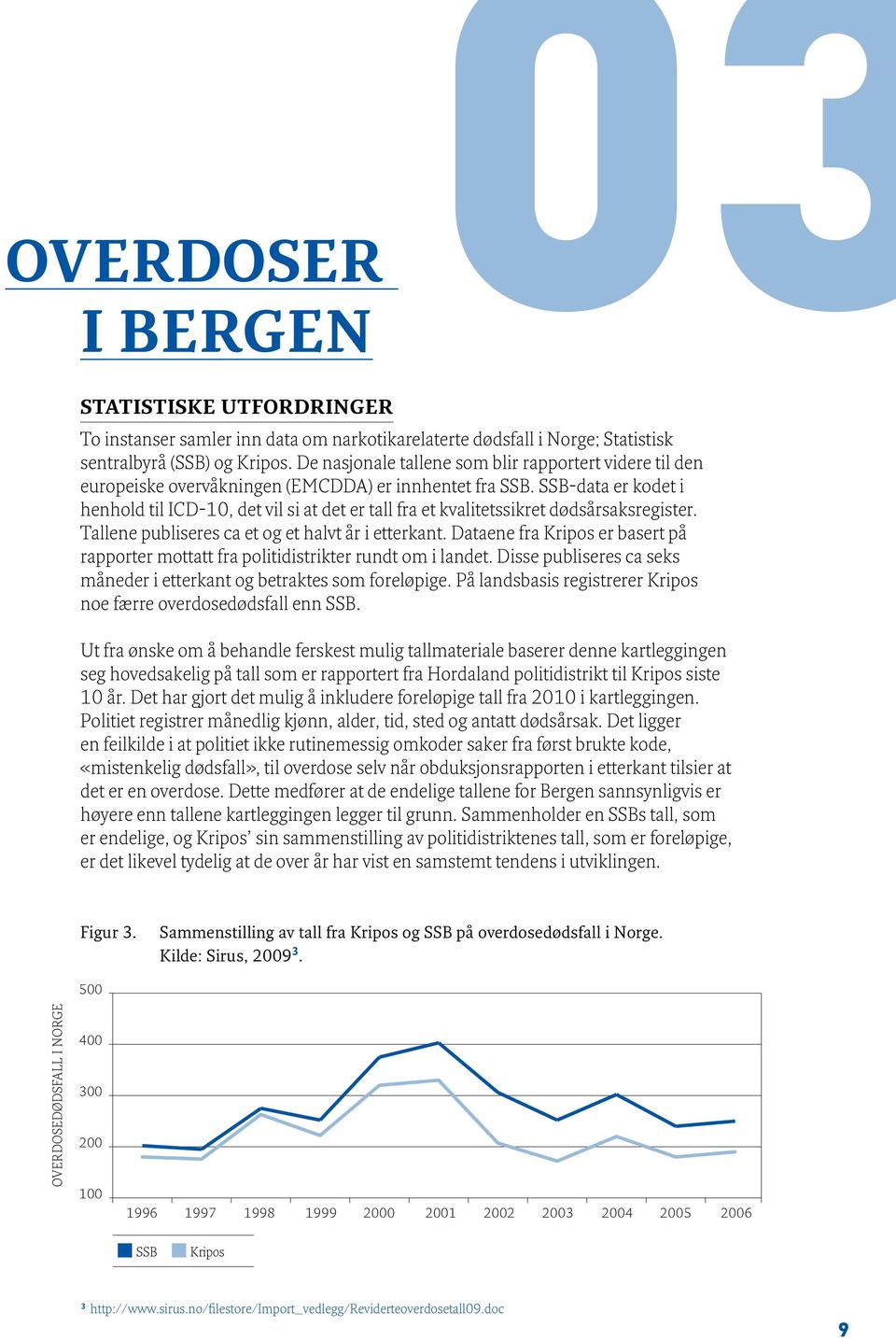 De nasjonale tallene som blir rapportert videre til den europeiske overvåkningen (EMCDDA) er innhentet fra SSB.