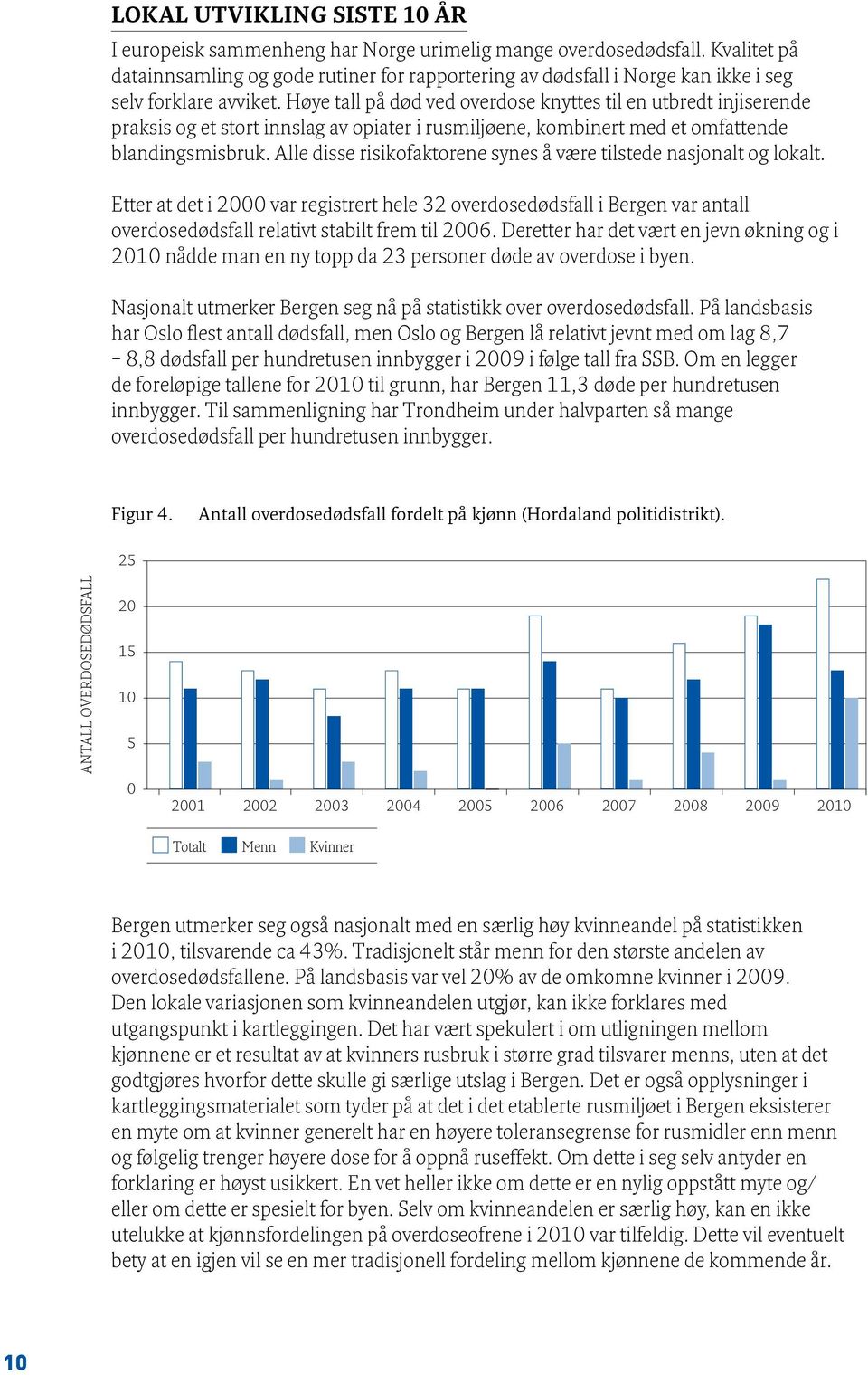 Høye tall på død ved overdose knyttes til en utbredt injiserende praksis og et stort innslag av opiater i rusmiljøene, kombinert med et omfattende blandingsmisbruk.