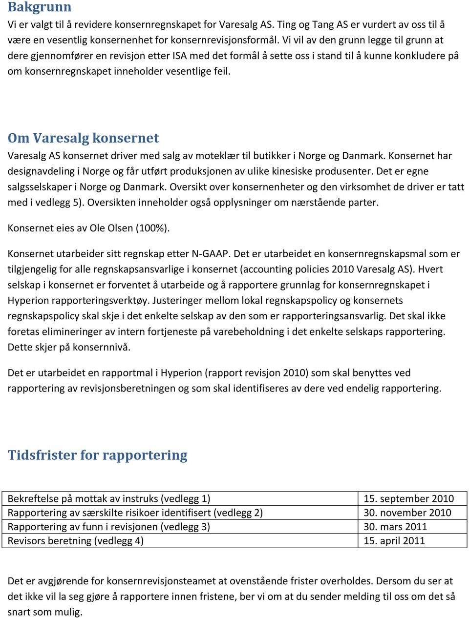 Om Varesalg konsernet Varesalg AS konsernet driver med salg av moteklær til butikker i Norge og Danmark. Konsernet har designavdeling i Norge og får utført produksjonen av ulike kinesiske produsenter.